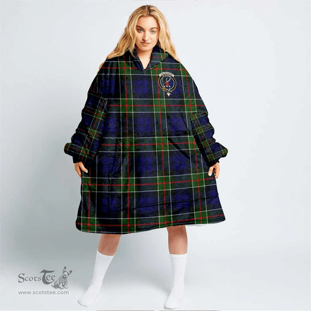 Scottish Colquhoun Modern Clan Tartan Oversized Blanket Hoodie - Crest Scottish Plaid Tartan Plaid