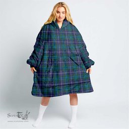 Scottish Douglas Modern Clan Tartan Oversized Blanket Hoodie - Classic Scottish Plaid Tartan Plaid