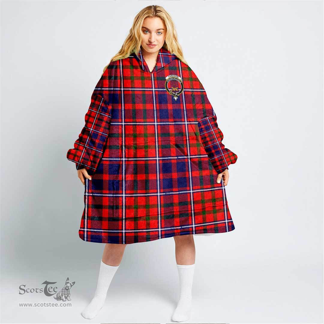 Scottish Cameron of Lochiel Modern Clan Tartan Oversized Blanket Hoodie - Crest Scottish Plaid Tartan Plaid