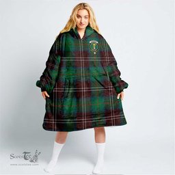 Scottish Chisholm Hunting Ancient Clan Tartan Oversized Blanket Hoodie - Crest Scottish Plaid Tartan Plaid