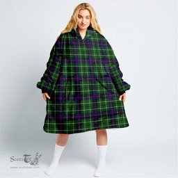 Scottish Duncan Modern Clan Tartan Oversized Blanket Hoodie - Classic Scottish Plaid Tartan Plaid