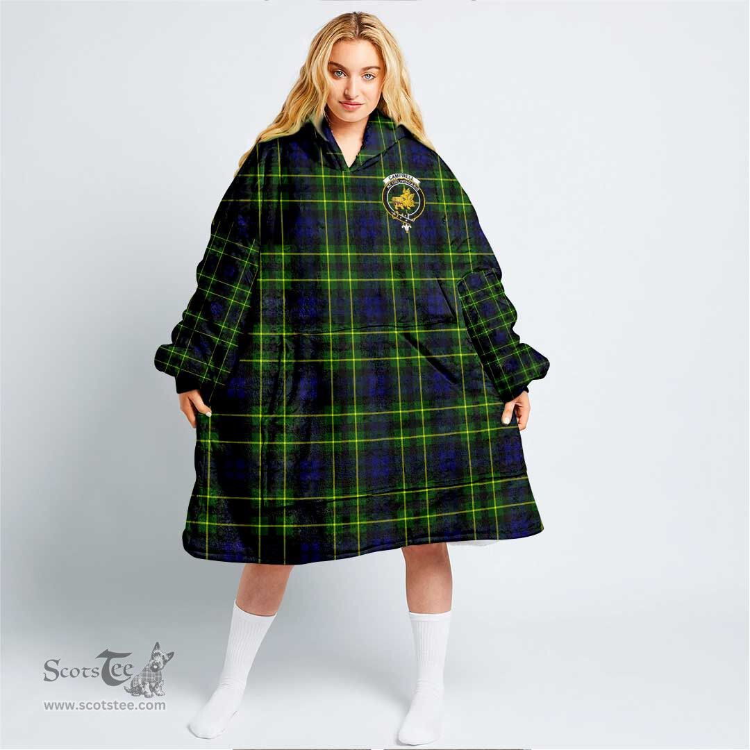 Scottish Campbell of Breadalbane Modern Clan Tartan Oversized Blanket Hoodie - Crest Scottish Plaid Tartan Plaid