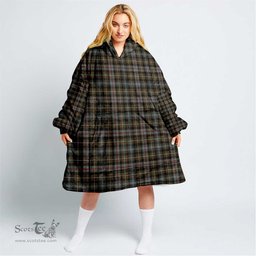 Scottish MacKenzie Weathered Clan Tartan Oversized Blanket Hoodie - Classic Scottish Plaid Tartan Plaid