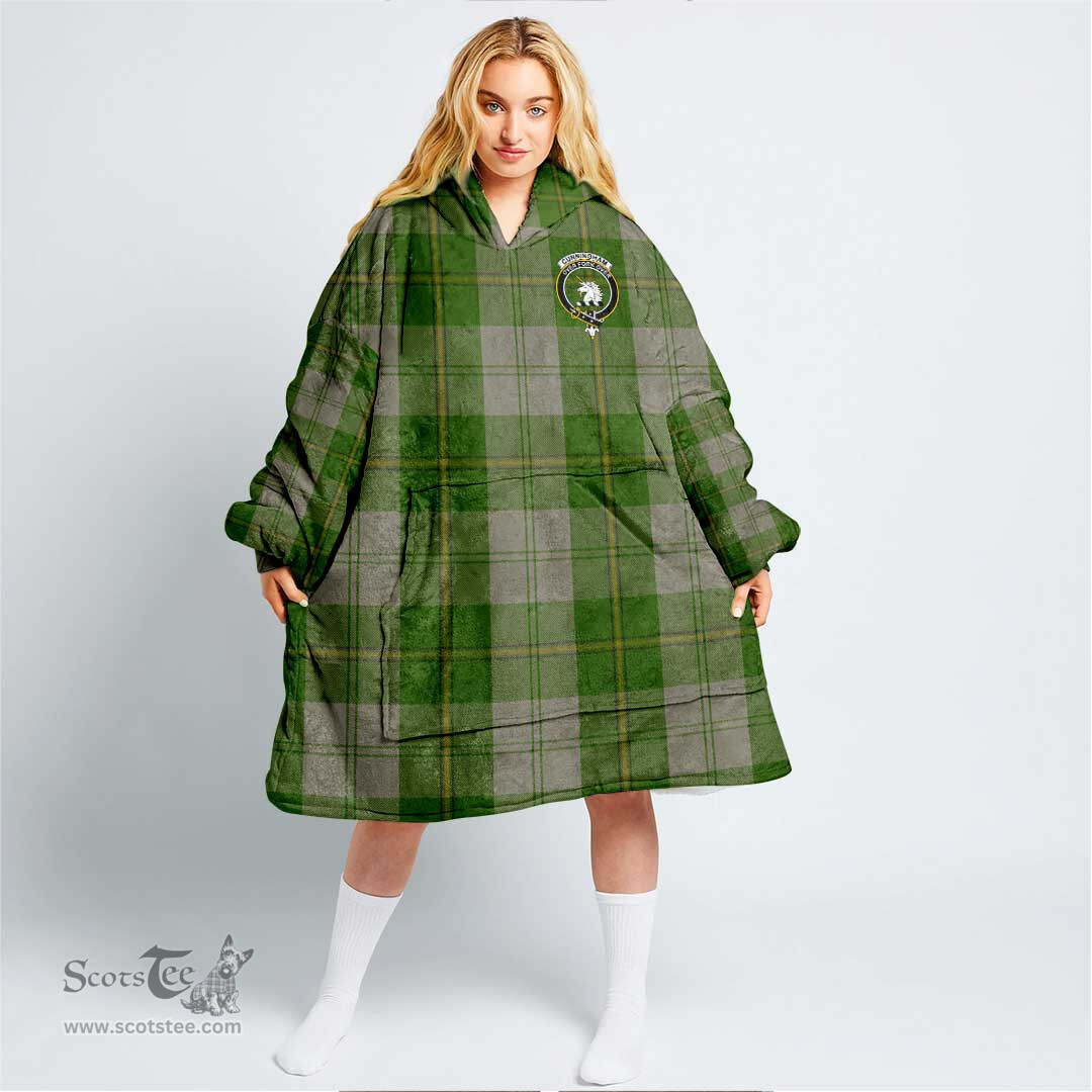 Scottish Cunningham Dress Green Dancers Clan Tartan Oversized Blanket Hoodie - Crest Scottish Plaid Tartan Plaid