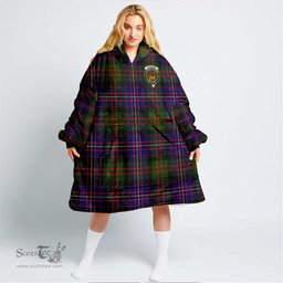 Scottish Cameron of Erracht Modern Clan Tartan Oversized Blanket Hoodie - Crest Scottish Plaid Tartan Plaid