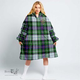 Scottish MacKenzie Dress Modern Clan Tartan Oversized Blanket Hoodie - Crest Scottish Plaid Tartan Plaid