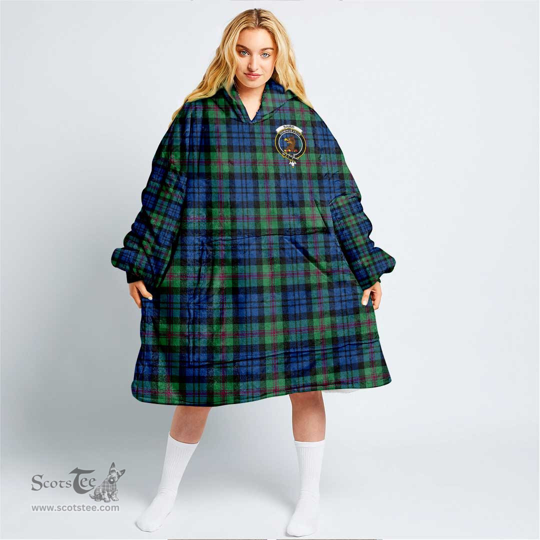 Scottish Baird Ancient Clan Tartan Oversized Blanket Hoodie - Crest Scottish Plaid Tartan Plaid