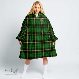 Scottish Wallace Hunting Green Clan Tartan Oversized Blanket Hoodie - Crest Scottish Plaid Tartan Plaid