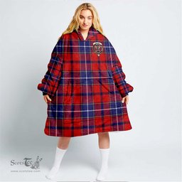 Scottish Wishart Dress Clan Tartan Oversized Blanket Hoodie - Crest Scottish Plaid Tartan Plaid