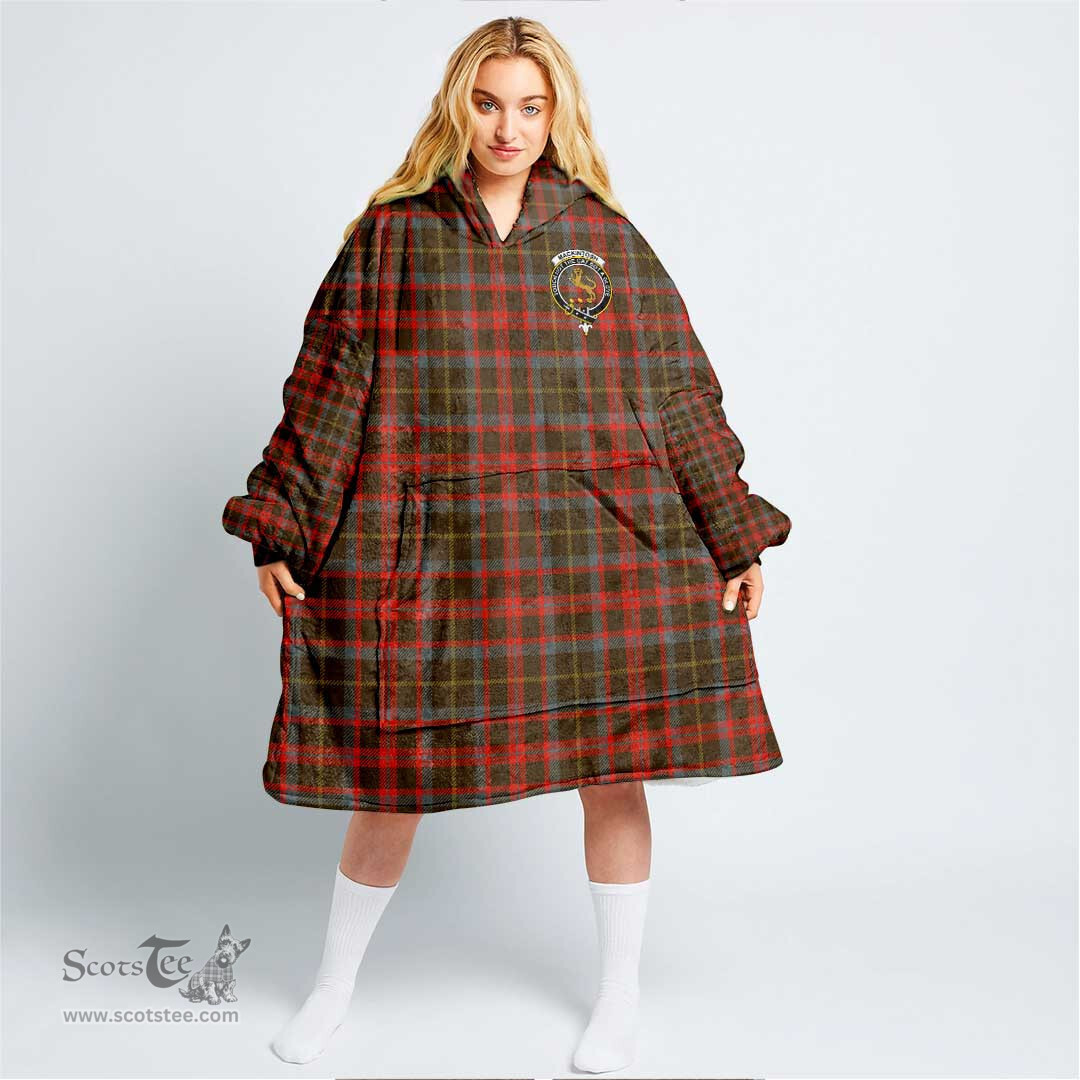Scottish MacKintosh Hunting Weathered Clan Tartan Oversized Blanket Hoodie - Crest Scottish Plaid Tartan Plaid