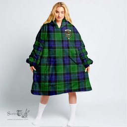 Scottish Graham of Menteith Modern Clan Tartan Oversized Blanket Hoodie - Crest Scottish Plaid Tartan Plaid