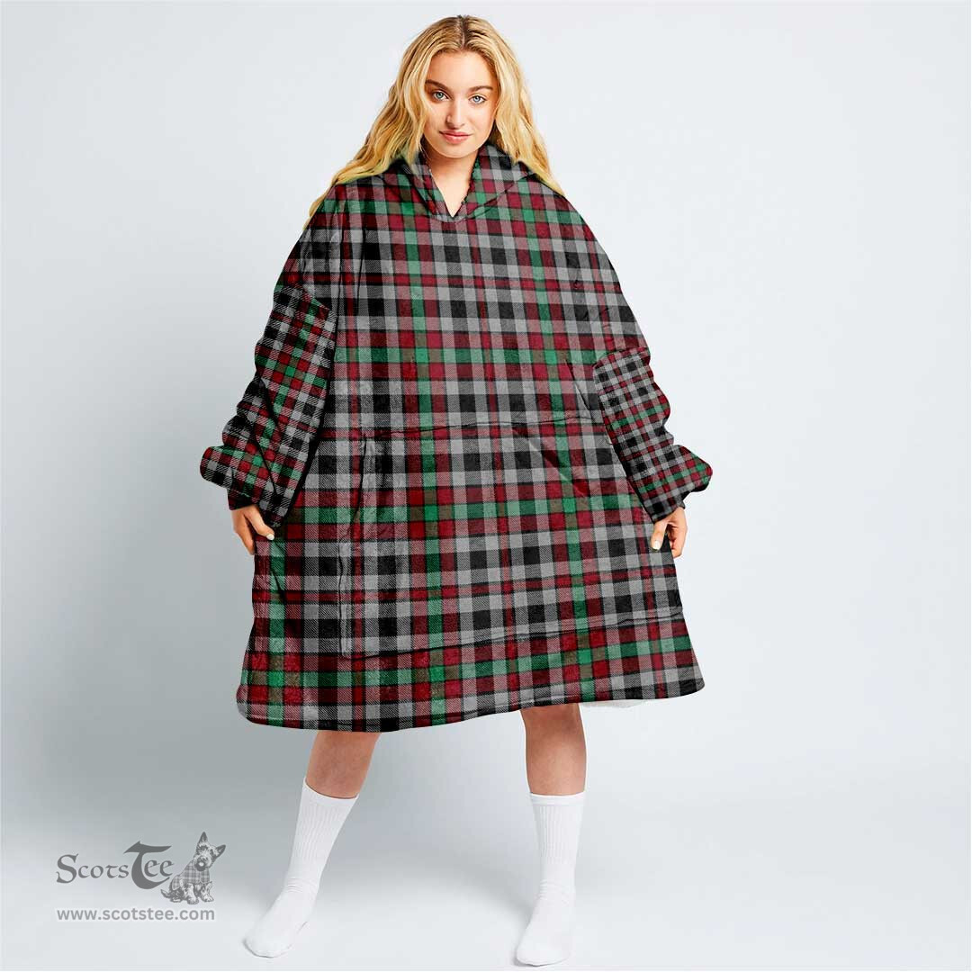 Scottish Borthwick Ancient Clan Tartan Oversized Blanket Hoodie - Classic Scottish Plaid Tartan Plaid