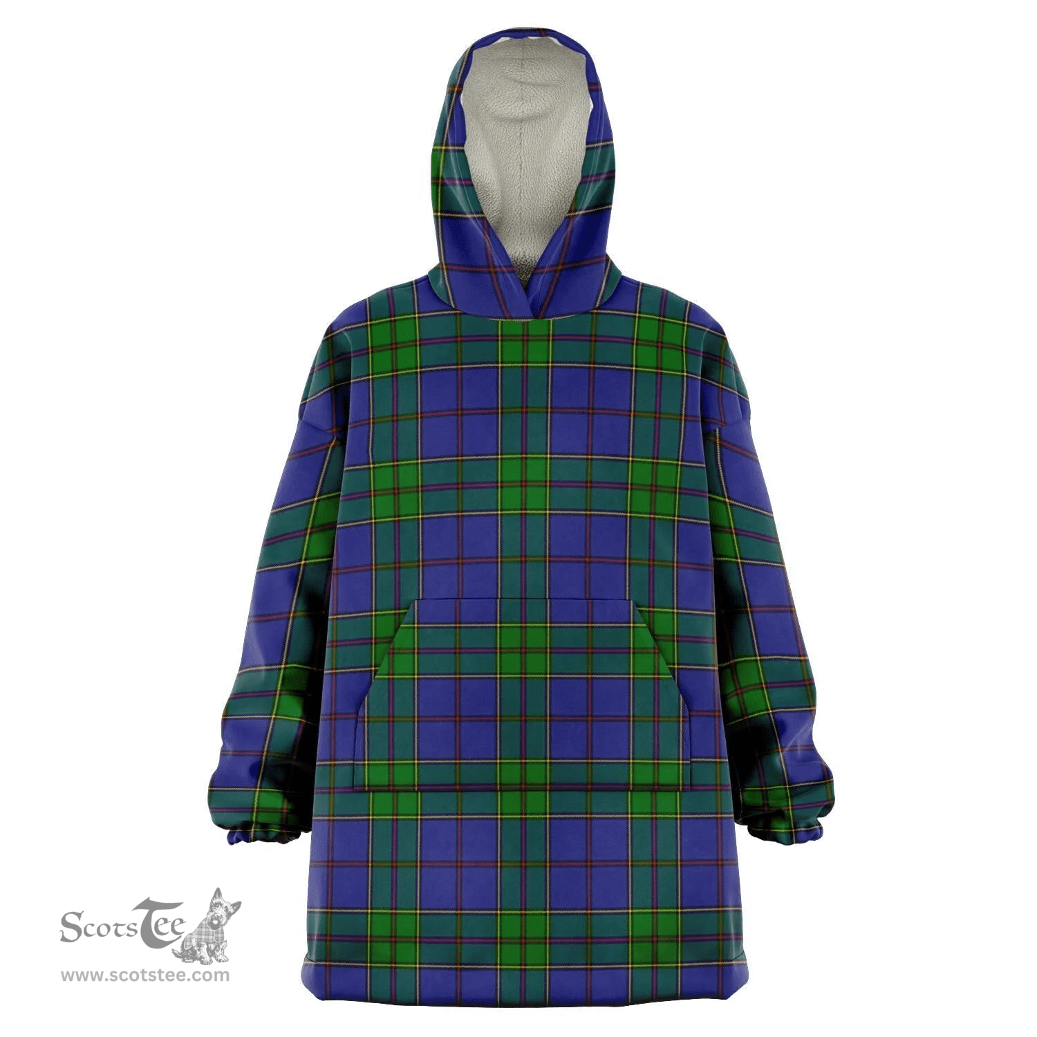 Scottish Strachan Clan Tartan Oversized Blanket Hoodie - Classic Scottish Plaid Tartan Plaid
