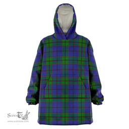 Scottish Strachan Clan Tartan Oversized Blanket Hoodie - Classic Scottish Plaid Tartan Plaid