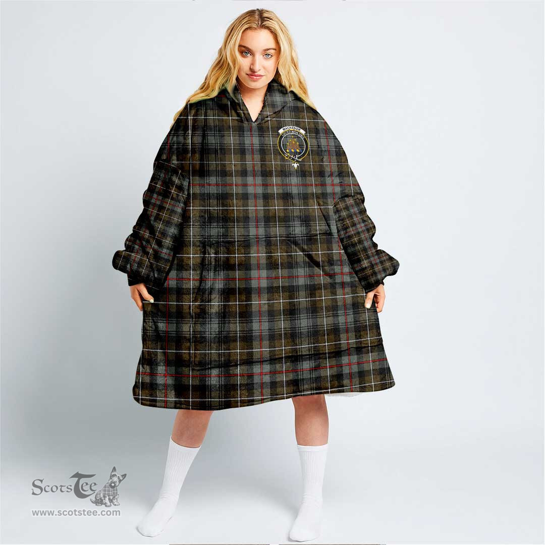 Scottish MacKenzie Weathered Clan Tartan Oversized Blanket Hoodie - Crest Scottish Plaid Tartan Plaid