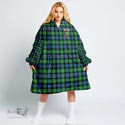 Scottish Murray of Atholl Ancient Clan Tartan Oversized Blanket Hoodie - Crest Scottish Plaid Tartan Plaid