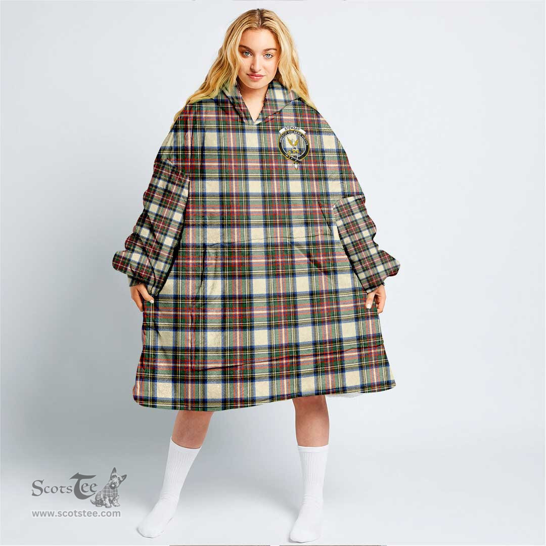 Scottish Stewart Dress Ancient Clan Tartan Oversized Blanket Hoodie - Crest Scottish Plaid Tartan Plaid