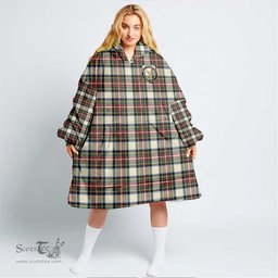 Scottish Stewart Dress Ancient Clan Tartan Oversized Blanket Hoodie - Crest Scottish Plaid Tartan Plaid
