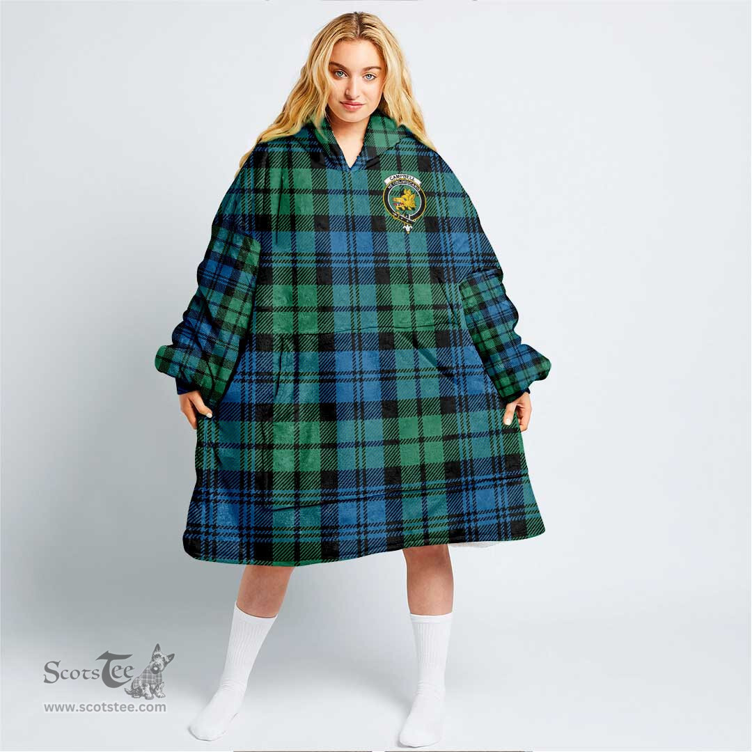Scottish Campbell Ancient 01 Clan Tartan Oversized Blanket Hoodie - Crest Scottish Plaid Tartan Plaid