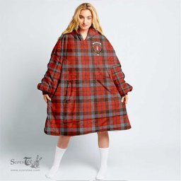 Scottish Robertson Weathered Clan Tartan Oversized Blanket Hoodie - Crest Scottish Plaid Tartan Plaid