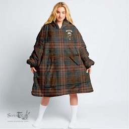 Scottish Kennedy Weathered Clan Tartan Oversized Blanket Hoodie - Crest Scottish Plaid Tartan Plaid