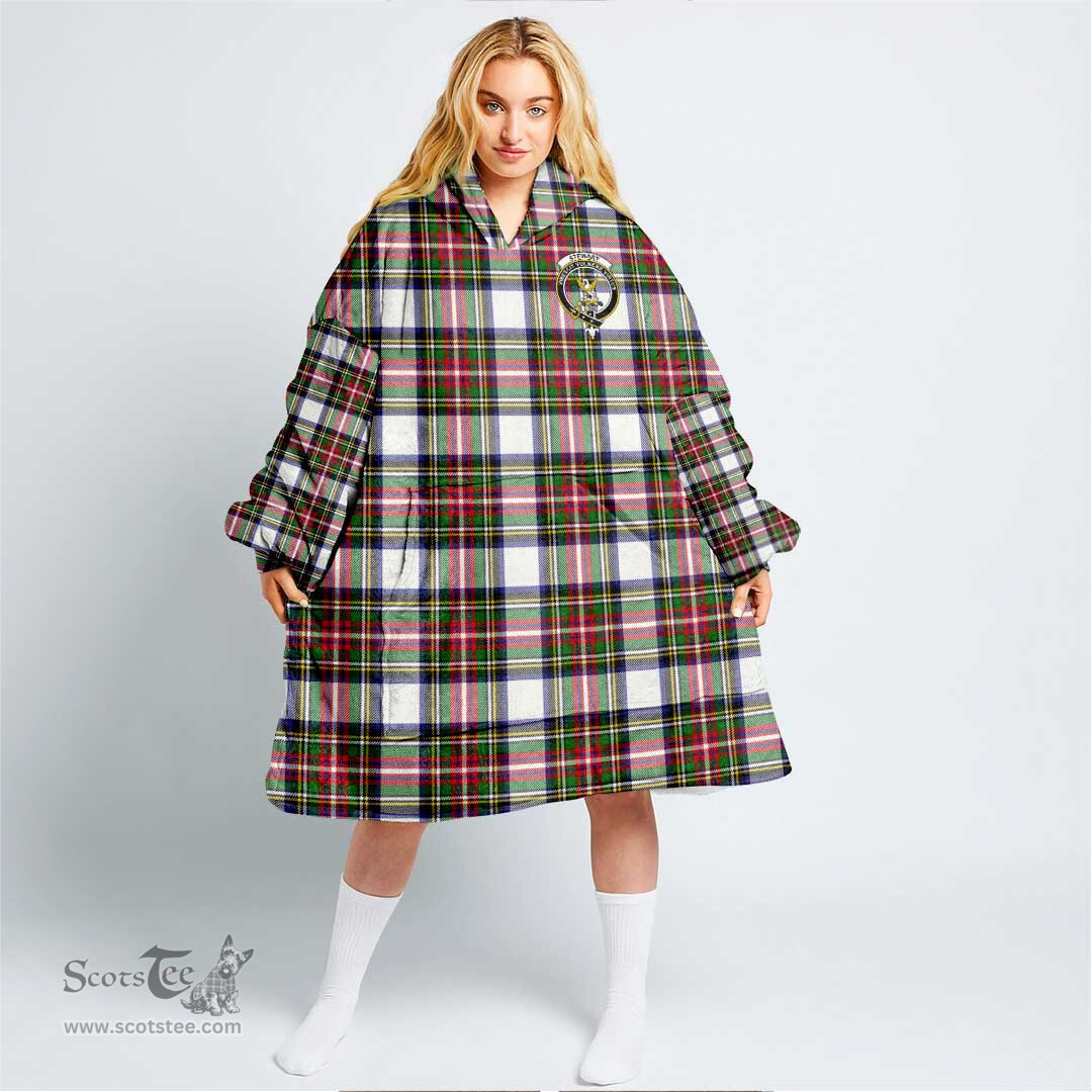 Scottish Stewart Dress Modern Clan Tartan Oversized Blanket Hoodie - Crest Scottish Plaid Tartan Plaid