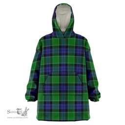 Scottish Graham of Menteith Modern Clan Tartan Oversized Blanket Hoodie - Classic Scottish Plaid Tartan Plaid