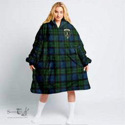 Scottish MacKay Modern Clan Tartan Oversized Blanket Hoodie - Crest Scottish Plaid Tartan Plaid