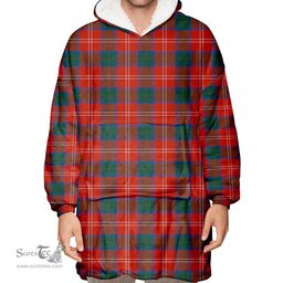 Scottish Chisholm Ancient Clan Tartan Oversized Blanket Hoodie - Classic Scottish Plaid Tartan Plaid