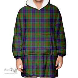 Scottish Stewart of Appin Hunting Modern Clan Tartan Oversized Blanket Hoodie - Classic Scottish Plaid Tartan Plaid