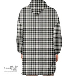 Scottish Scott Black & White Ancient Clan Tartan Oversized Blanket Hoodie - Classic Scottish Plaid Tartan Plaid