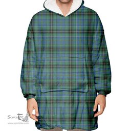 Scottish MacInnes Ancient Clan Tartan Oversized Blanket Hoodie - Classic Scottish Plaid Tartan Plaid