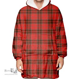 Scottish Grant Weathered Clan Tartan Oversized Blanket Hoodie - Classic Scottish Plaid Tartan Plaid