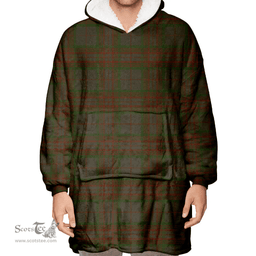Scottish Gray Hunting Clan Tartan Oversized Blanket Hoodie - Classic Scottish Plaid Tartan Plaid