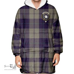 Scottish Cunningham Dress Blue Dancers Clan Tartan Oversized Blanket Hoodie - Crest Scottish Plaid Tartan Plaid