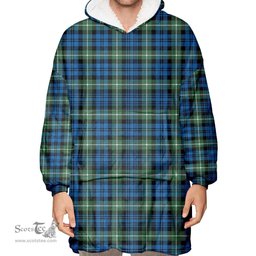 Scottish Lamont Ancient Clan Tartan Oversized Blanket Hoodie - Classic Scottish Plaid Tartan Plaid