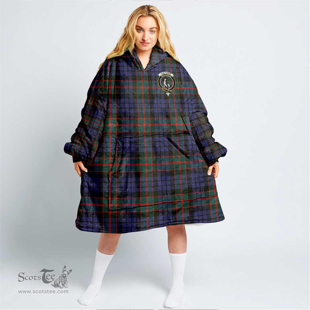 Scottish Fletcher of Dunans Clan Tartan Oversized Blanket Hoodie - Crest Scottish Plaid Tartan Plaid