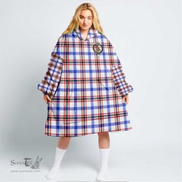Scottish Boswell Modern Clan Tartan Oversized Blanket Hoodie - Crest Scottish Plaid Tartan Plaid