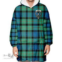 Scottish Gunn Ancient Clan Tartan Oversized Blanket Hoodie - Crest Scottish Plaid Tartan Plaid