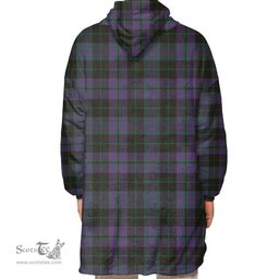 Scottish Clergy Green Clan Tartan Oversized Blanket Hoodie - Classic Scottish Plaid Tartan Plaid