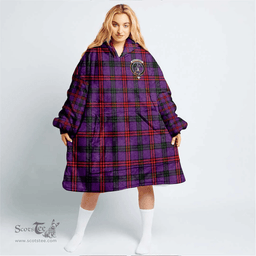 Scottish Montgomery Modern Clan Tartan Oversized Blanket Hoodie - Crest Scottish Plaid Tartan Plaid
