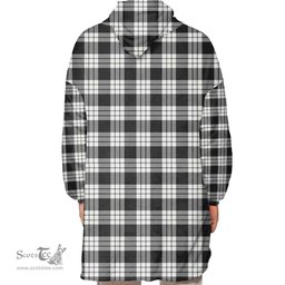 Scottish MacFarlane Black & White Clan Tartan Oversized Blanket Hoodie - Classic Scottish Plaid Tartan Plaid
