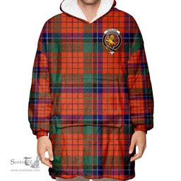 Scottish Nicolson Ancient Clan Tartan Oversized Blanket Hoodie - Crest Scottish Plaid Tartan Plaid