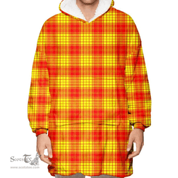 Scottish MacLeod of Raasay Clan Tartan Oversized Blanket Hoodie - Classic Scottish Plaid Tartan Plaid