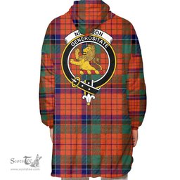 Scottish Nicolson Ancient Clan Tartan Oversized Blanket Hoodie - Crest Scottish Plaid Tartan Plaid