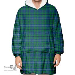 Scottish Douglas Ancient Clan Tartan Oversized Blanket Hoodie - Classic Scottish Plaid Tartan Plaid