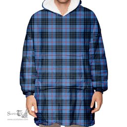 Scottish MacKay Blue Clan Tartan Oversized Blanket Hoodie - Classic Scottish Plaid Tartan Plaid