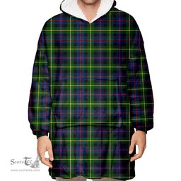 Scottish Farquharson Modern Clan Tartan Oversized Blanket Hoodie - Classic Scottish Plaid Tartan Plaid