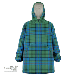 Scottish Lockhart Clan Tartan Oversized Blanket Hoodie - Classic Scottish Plaid Tartan Plaid