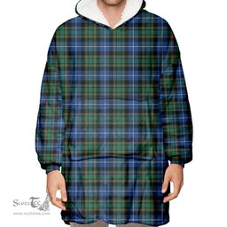 Scottish MacRae Hunting Ancient Clan Tartan Oversized Blanket Hoodie - Classic Scottish Plaid Tartan Plaid